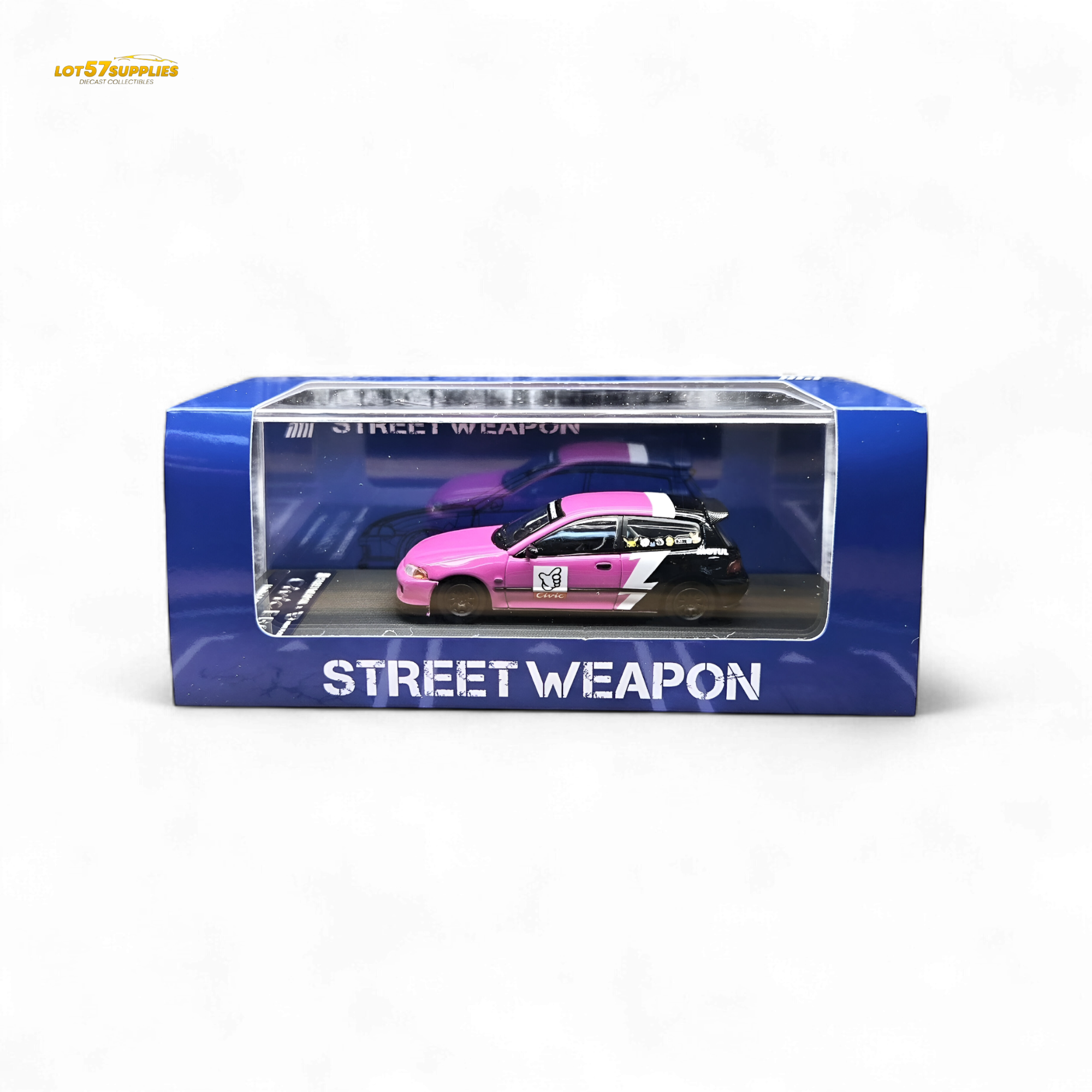 Street Weapon Honda Civic EG6 No Good Racing Pink 1:64