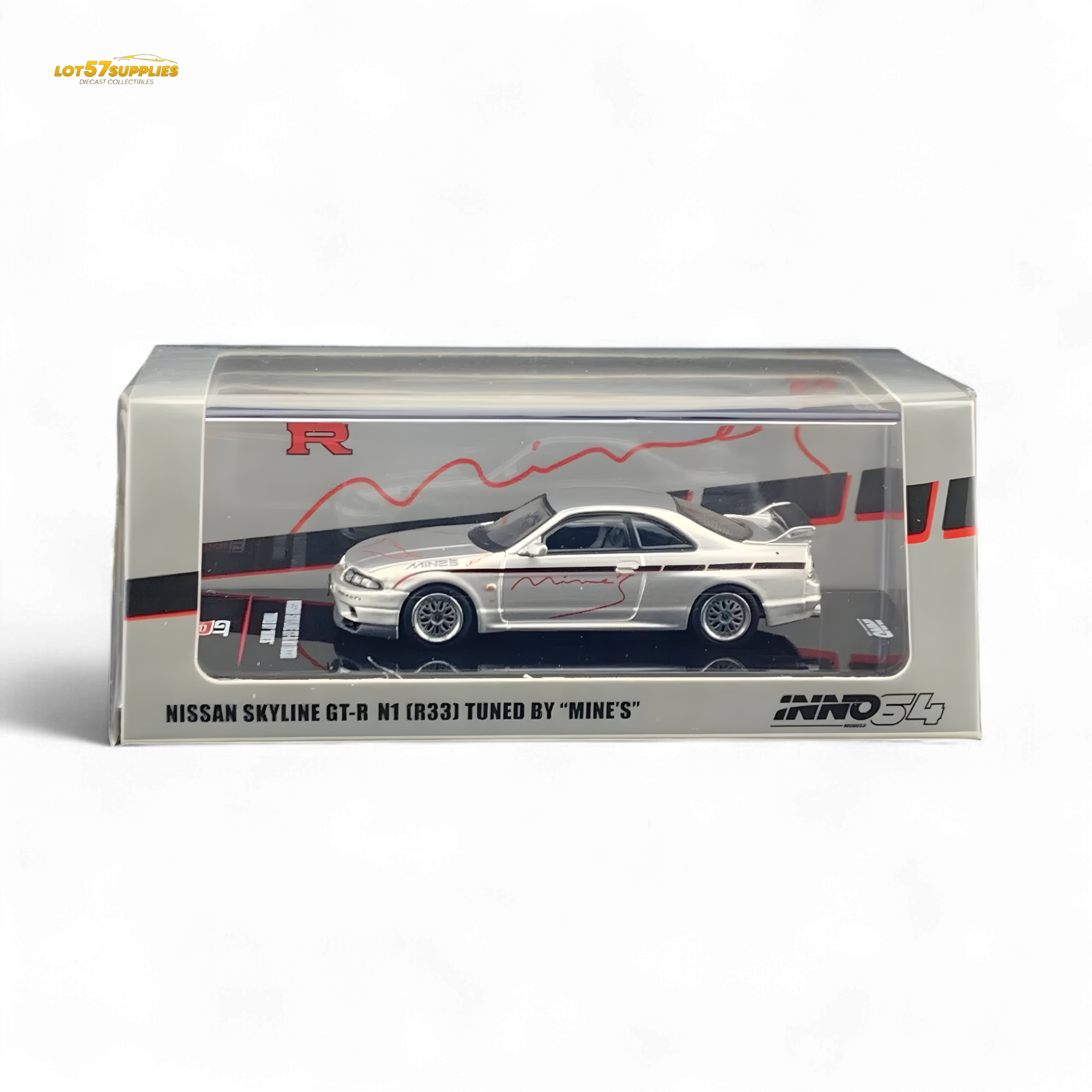 INNO64 Nissan Skyline GT-R R33 "Tuned by Mine's" Silver 1:64