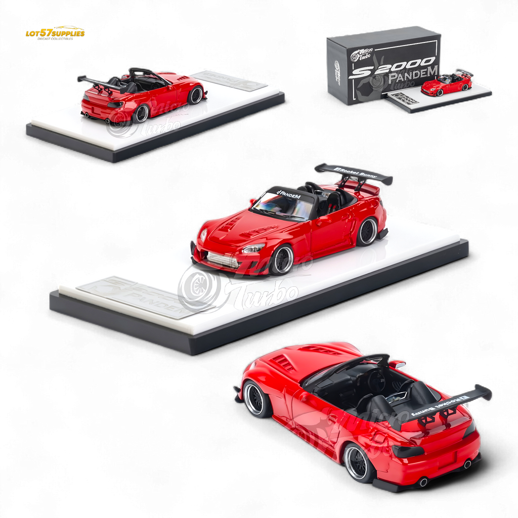 MicroTurbo Honda S2000 Pandem Rocket Bunny Red 1:64