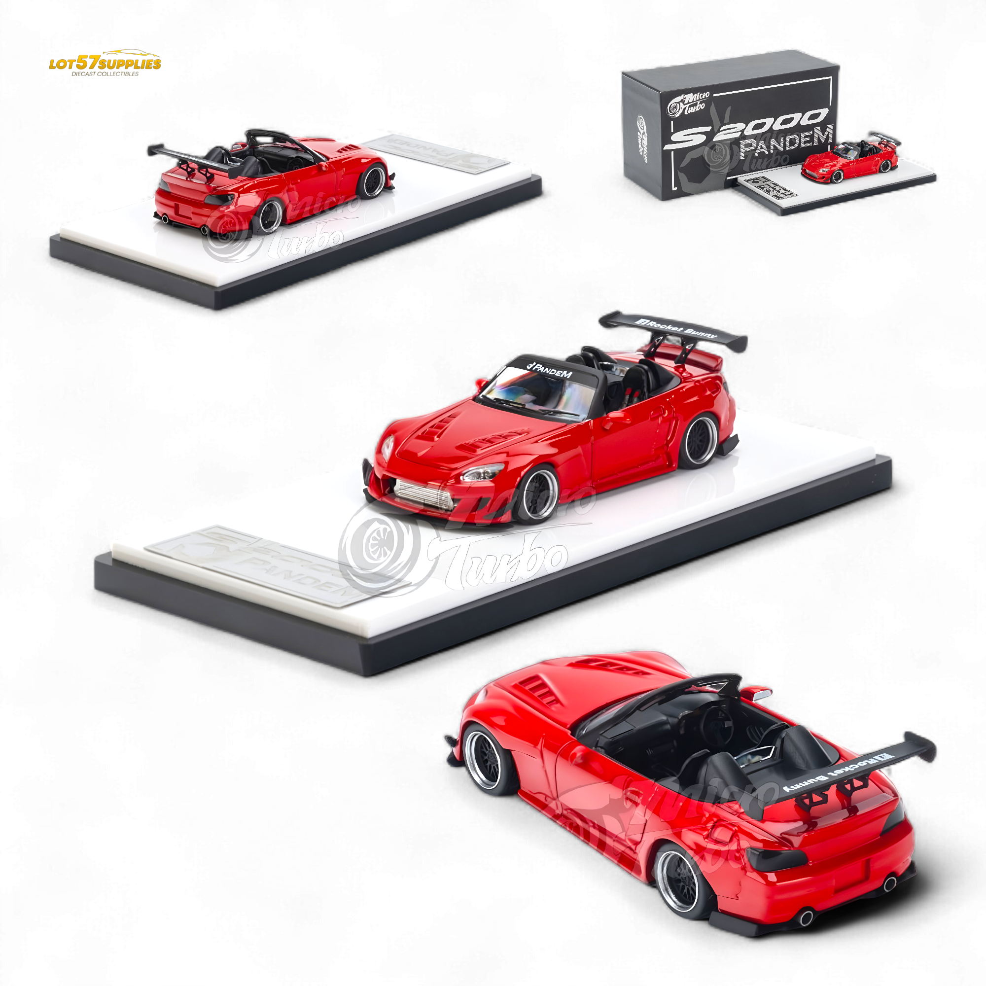 MicroTurbo Honda S2000 Pandem Rocket Bunny Red 1:64