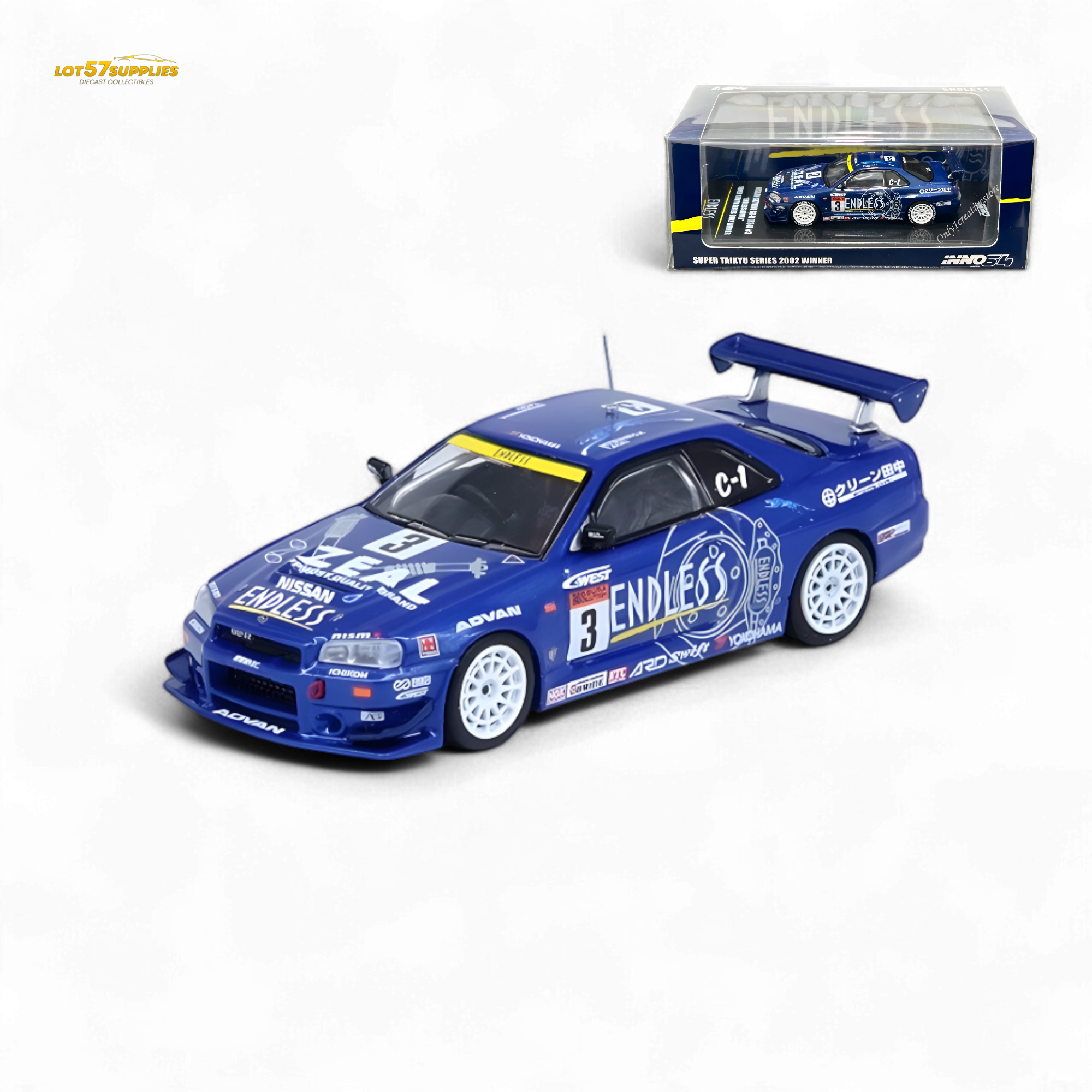 INNO64 Nissan Skyline GT-R R34 #3 Endless Advan 1:64