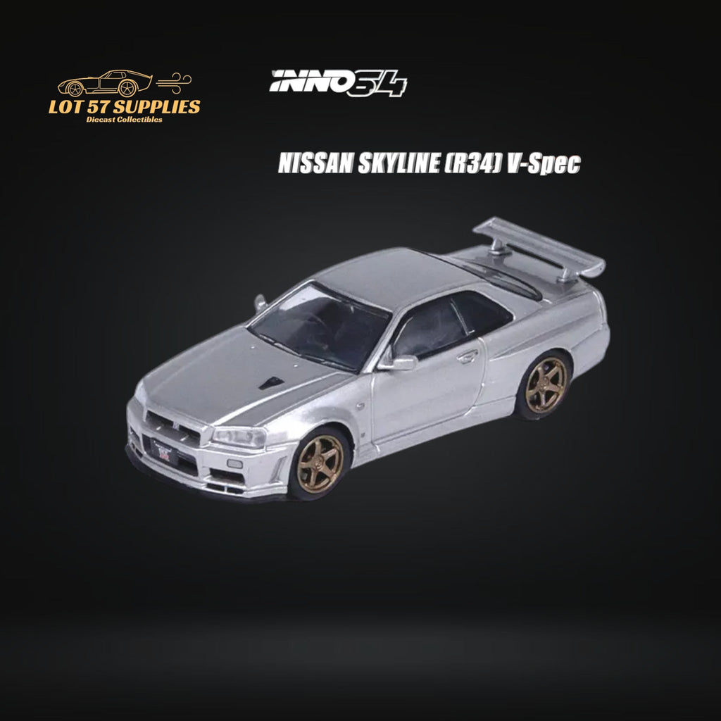 INNO64 Nissan Skyline GT-R R34 V-SPEC II Silver 1:64