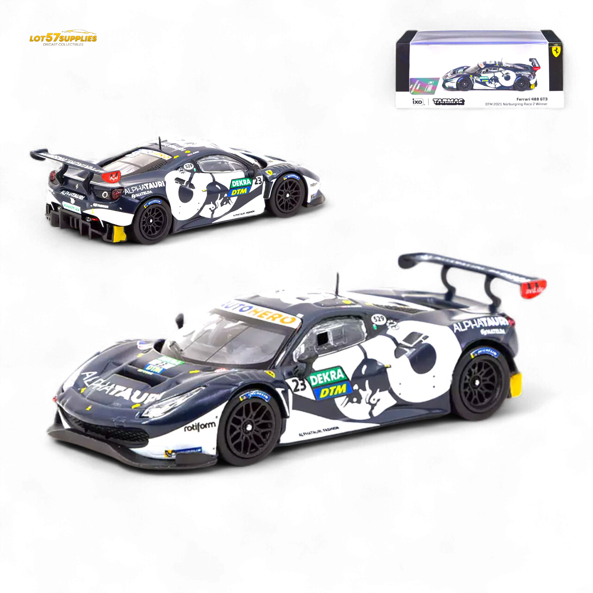 Tarmac Works Ferrari 488 GT3 DTM Alex Albon 1:64