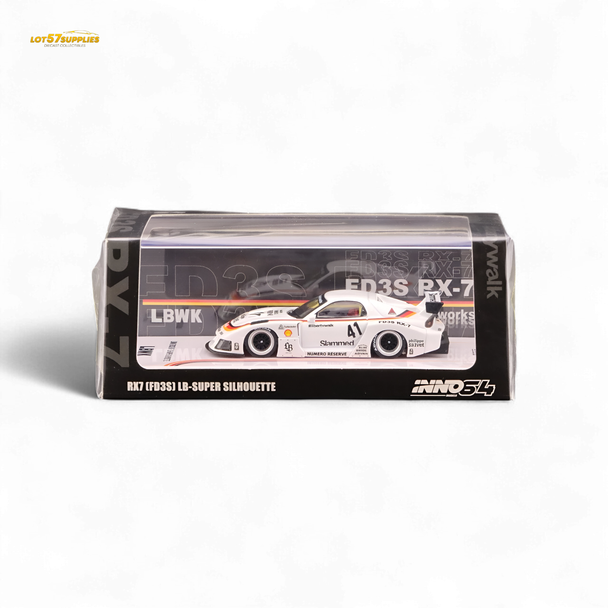 INNO64 Mazda RX-7 LBWK White 1:64