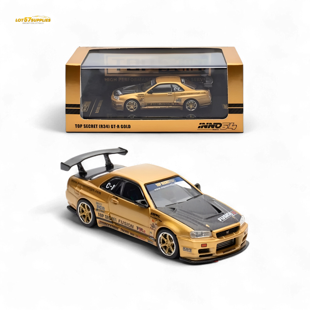 INNO64 Top Secret R34 GT-R Gold 1:64