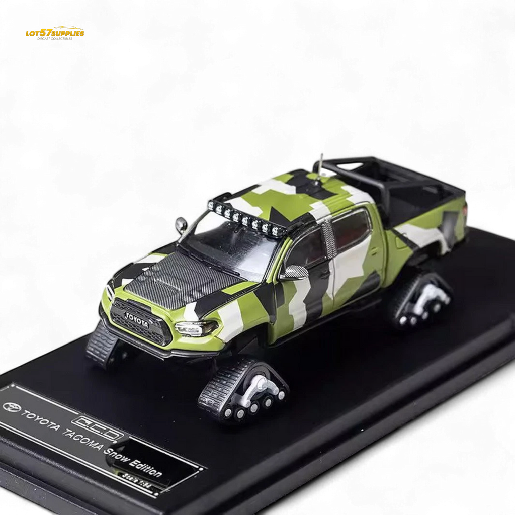 GCD Toyota Tacoma Snow Version Green Camo 1:64