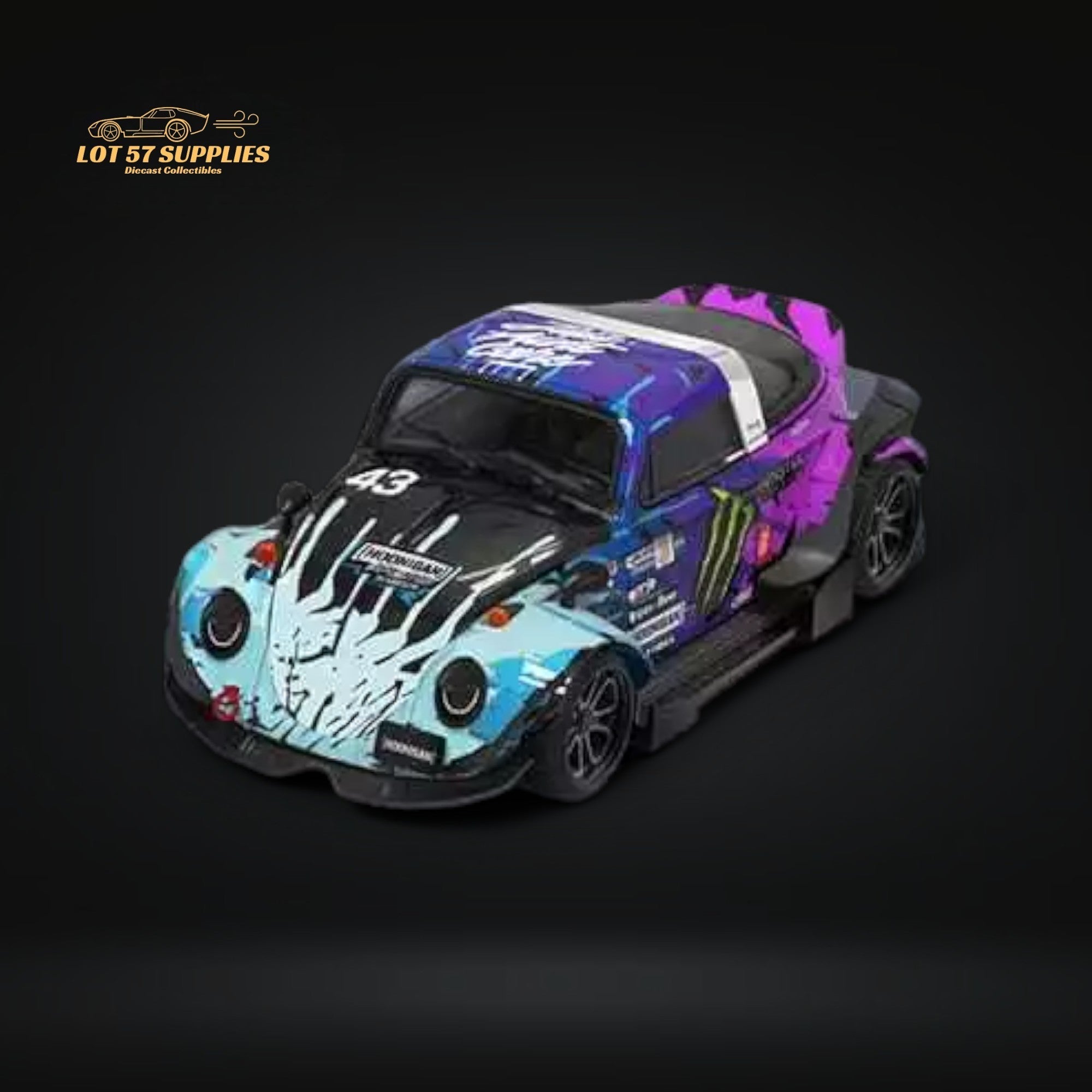 Mini Station Volkswagen Beetle Targa RWB Pink Flower Livery 1:64