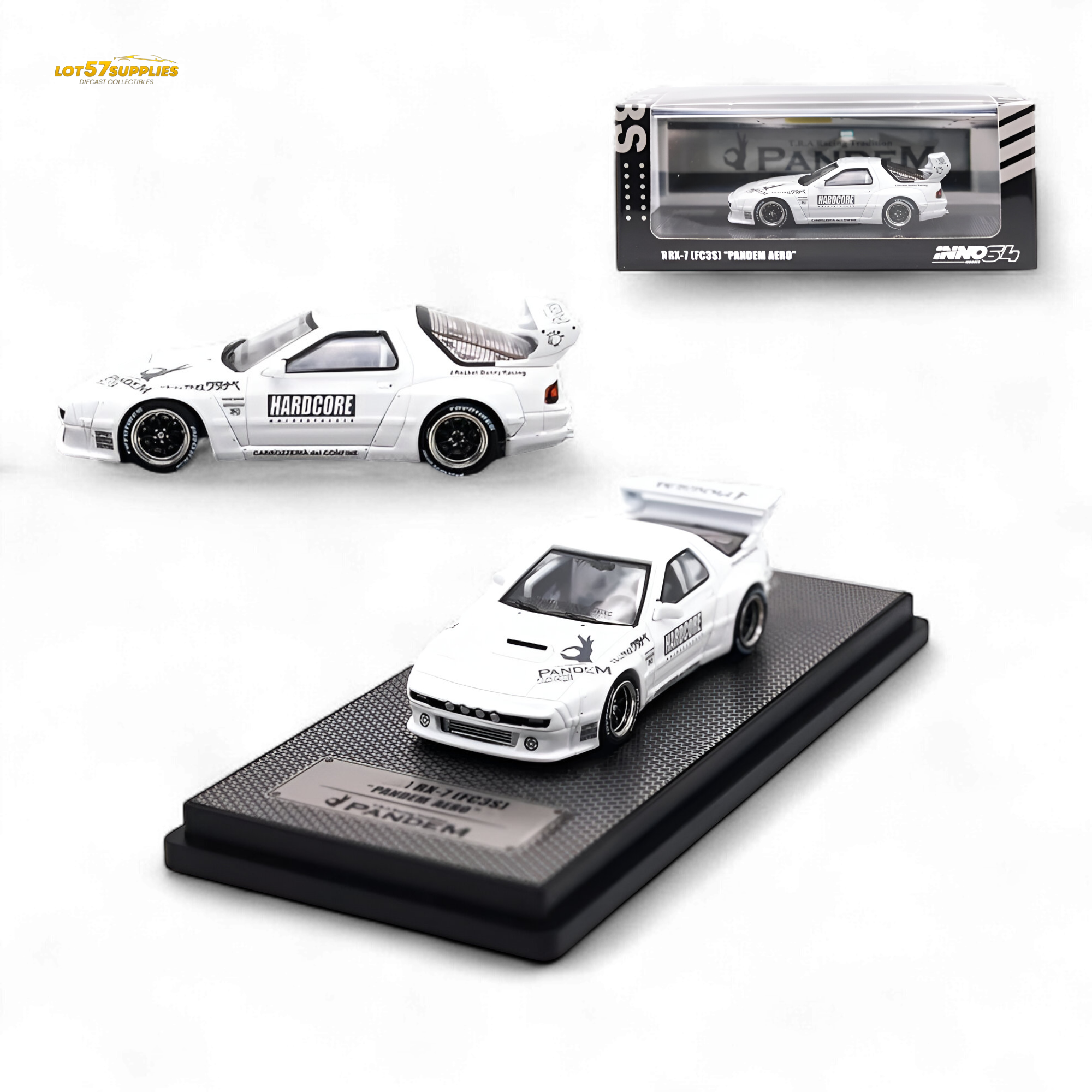 INNO64 Mazda RX-7 FC3S Pandem Aero White 1:64