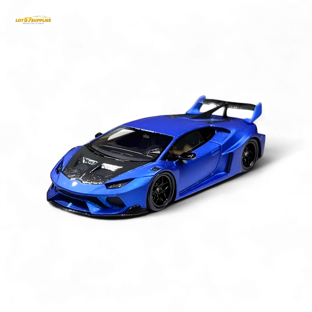 Flame Lamborghini Huracan LP610-4 WideBody Resin - Matte Blue 1:64