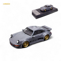 Flame Porsche 964 RWB Whale Tale Cement Gray 1:64
