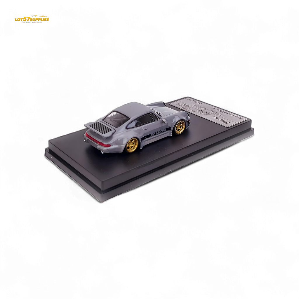 Flame Porsche 964 RWB Whale Tale Cement Gray 1:64