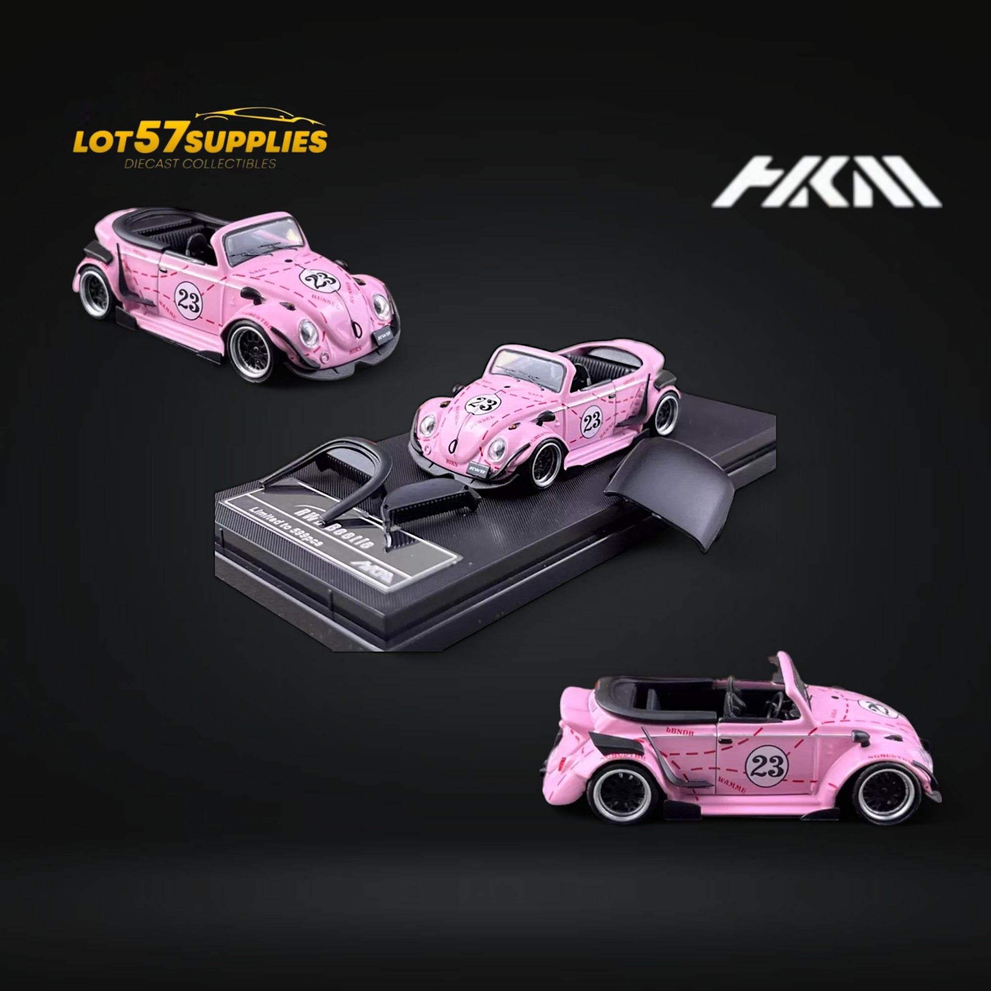 HKM Model VW Beetle Pink Pig Livery 1:64