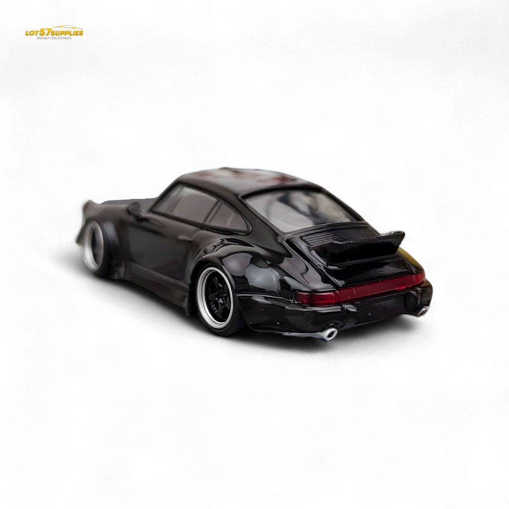 Flame Porsche 964 RWB Ducktail Gloss Black 1:64