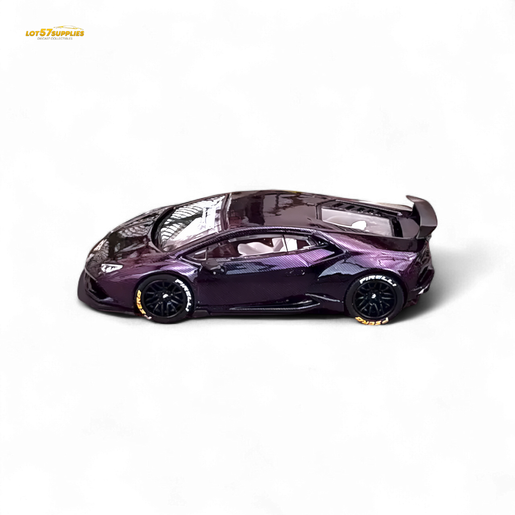 King Model Lamborghini Huracan LP610 Purple Carbon Fiber 1:64