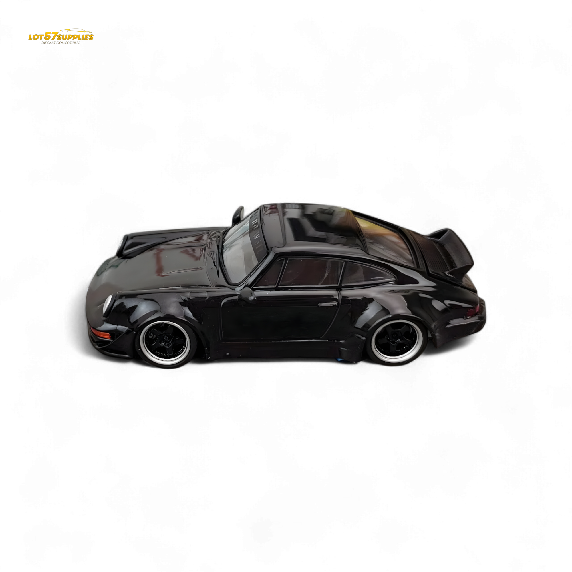 Flame Porsche 964 RWB Ducktail Gloss Black 1:64