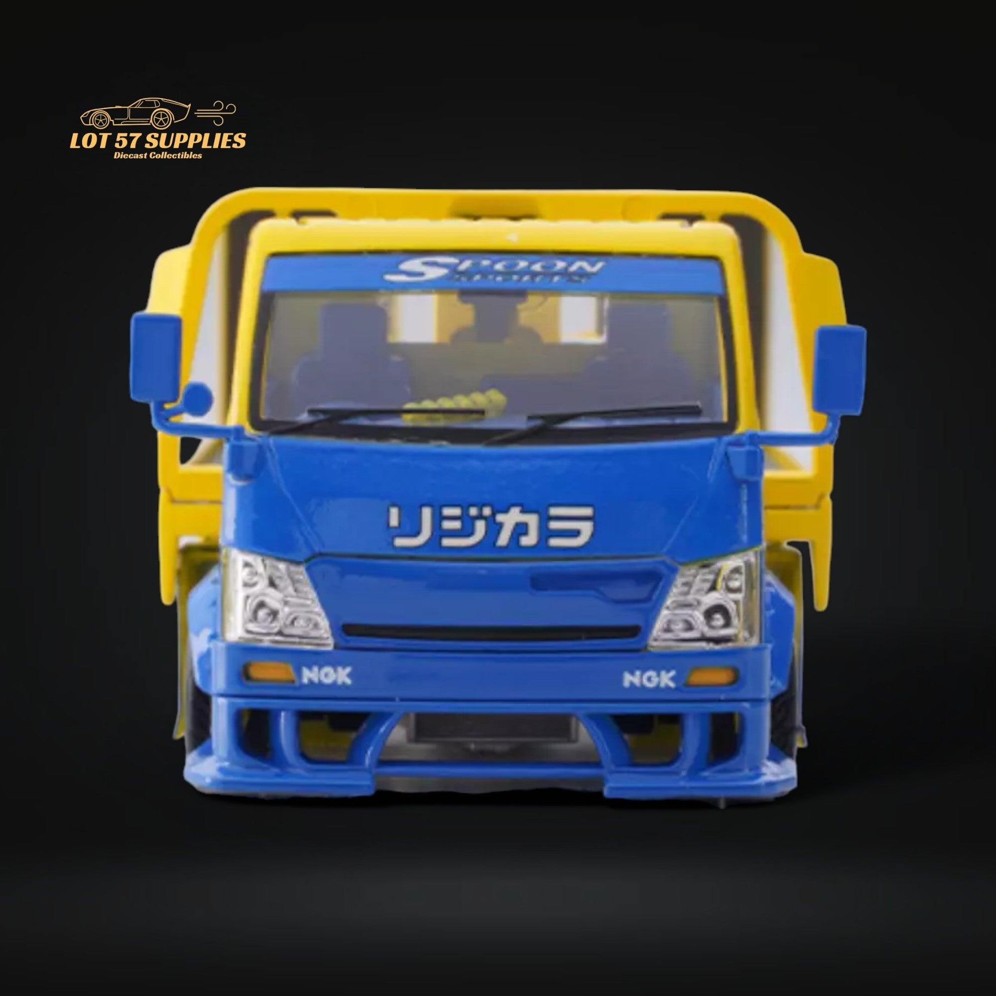 MicroTurbo Hino 300 Custom Flatbed Tow Truck Spoon Livery 1:64