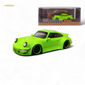 Flame Porsche 964 RWB Ducktail Fluorescent Green 1:64