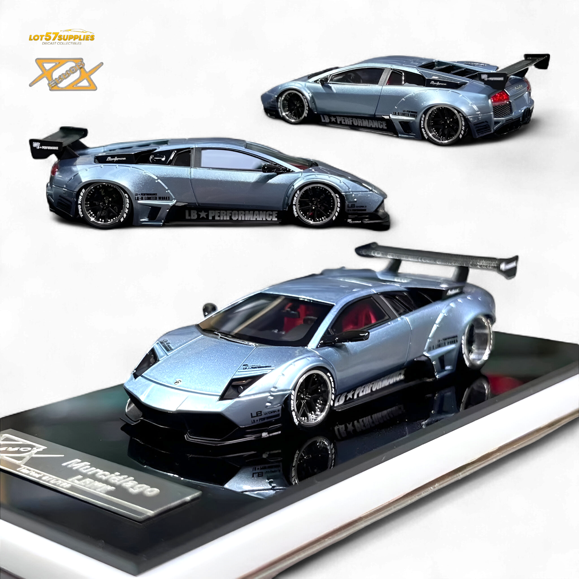 404ERROR Lamborghini Murcielago LBWK Ice Blue 1:64