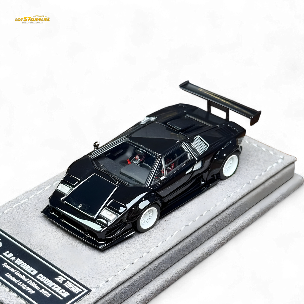 TPC Lamborghini Countach LBWK Black White Wheels 1:64