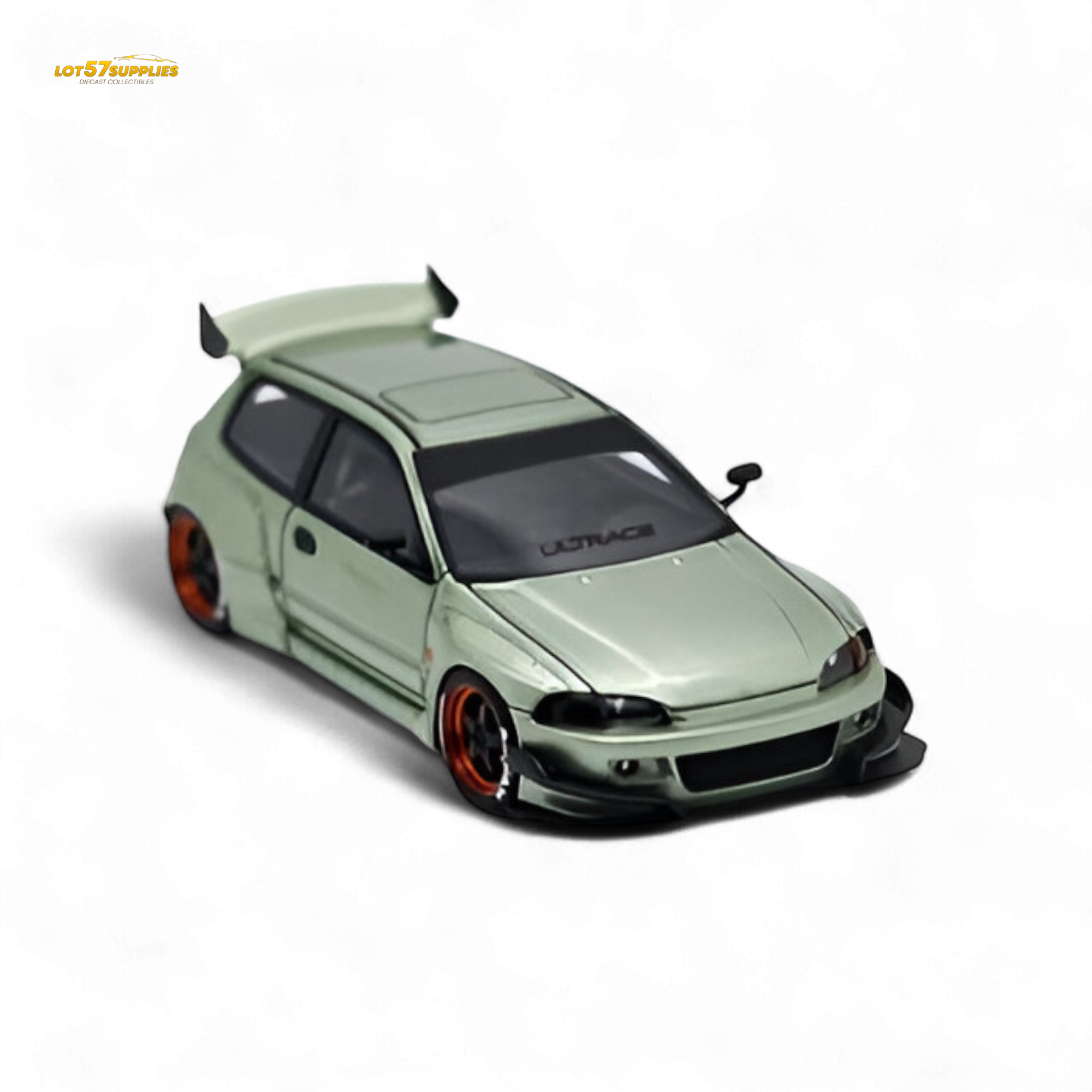 YM Model Honda Civic Pandem EG4 K20 Modified Bronze Green 1:64