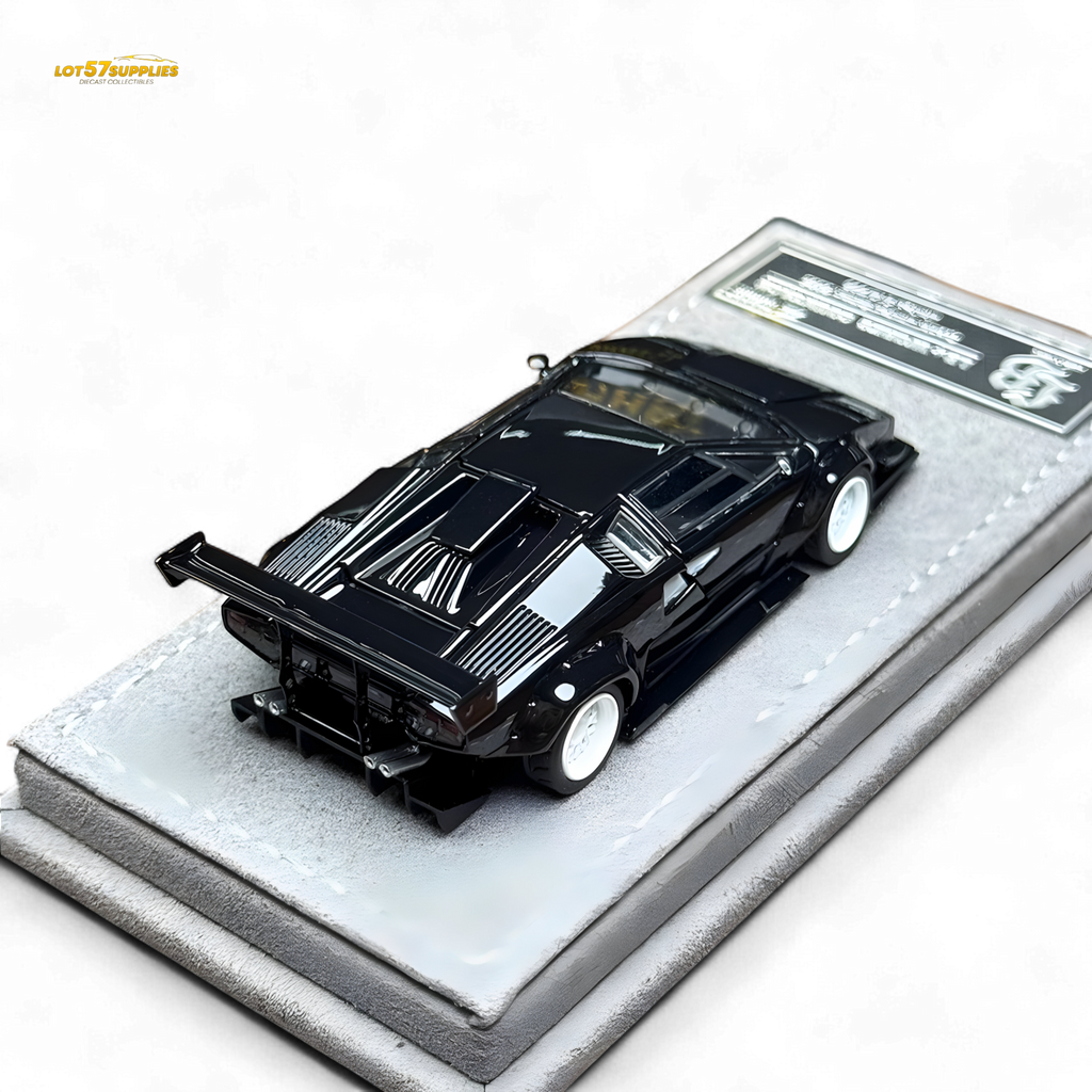 TPC Lamborghini Countach LBWK Black White Wheels 1:64