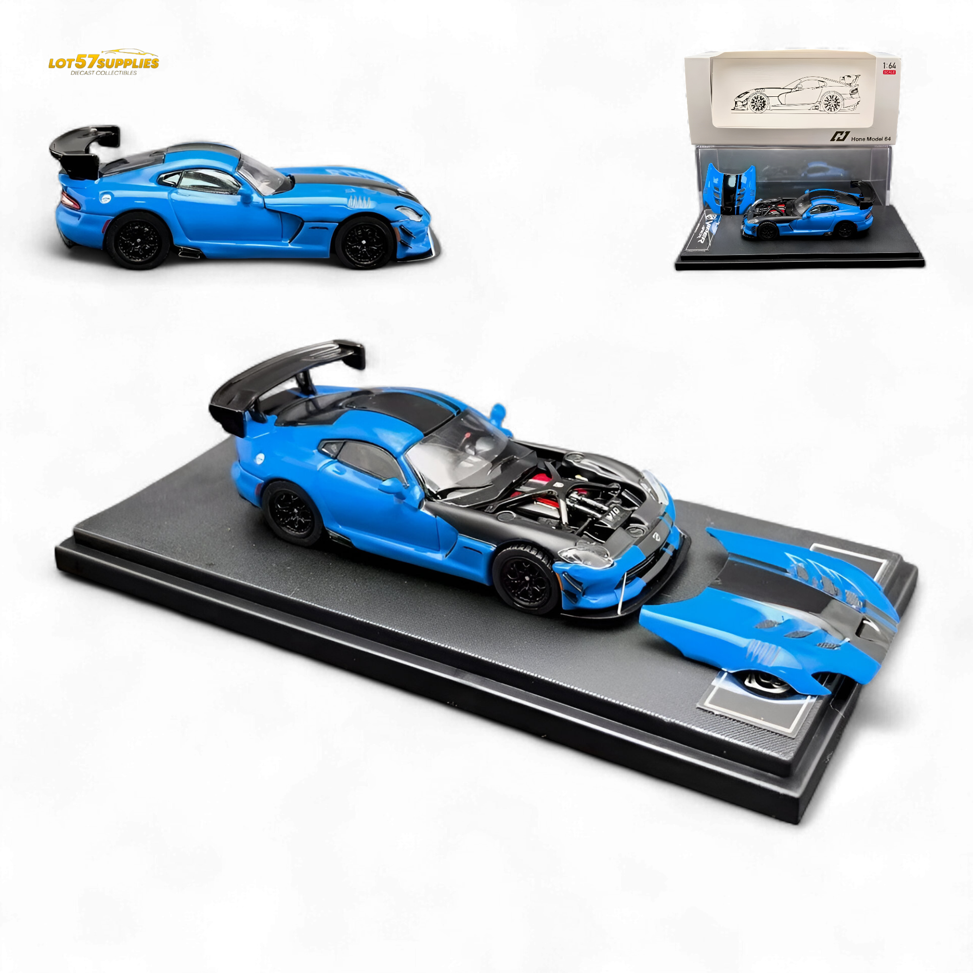 Hone Model Dodge Viper ACR Competition Blue 1:64