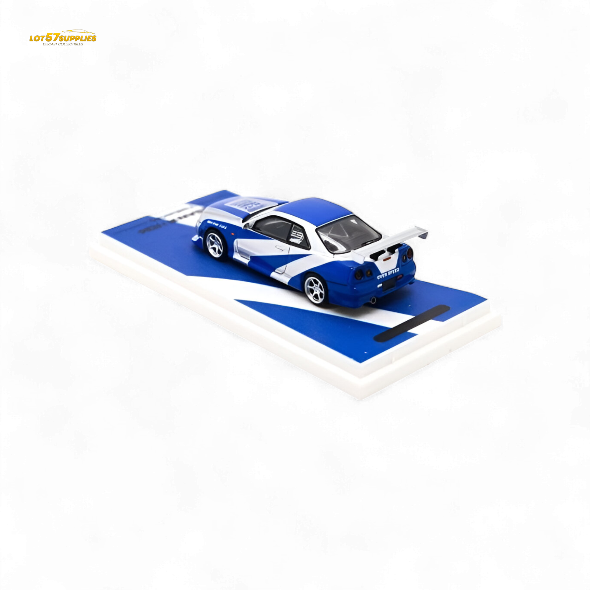 TimeMicro Skyline GT-R R34 Blue Silver 1:64