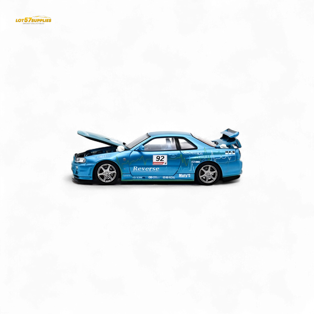 Cool ART Skyline R34 Blue #92 - With Figure 1:64