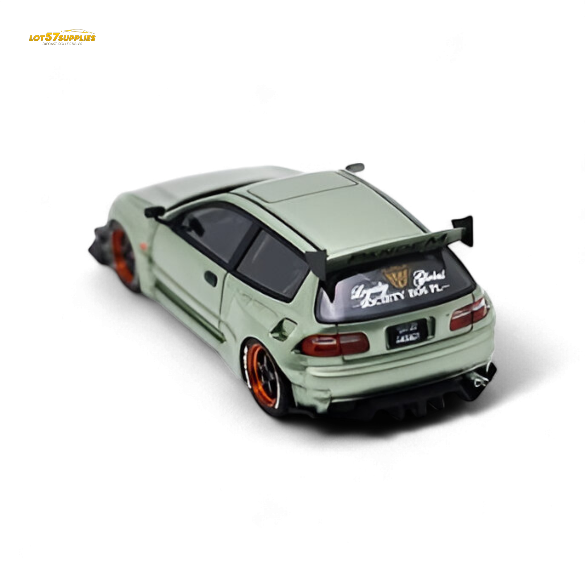 YM Model Honda Civic Pandem EG4 K20 Modified Bronze Green 1:64