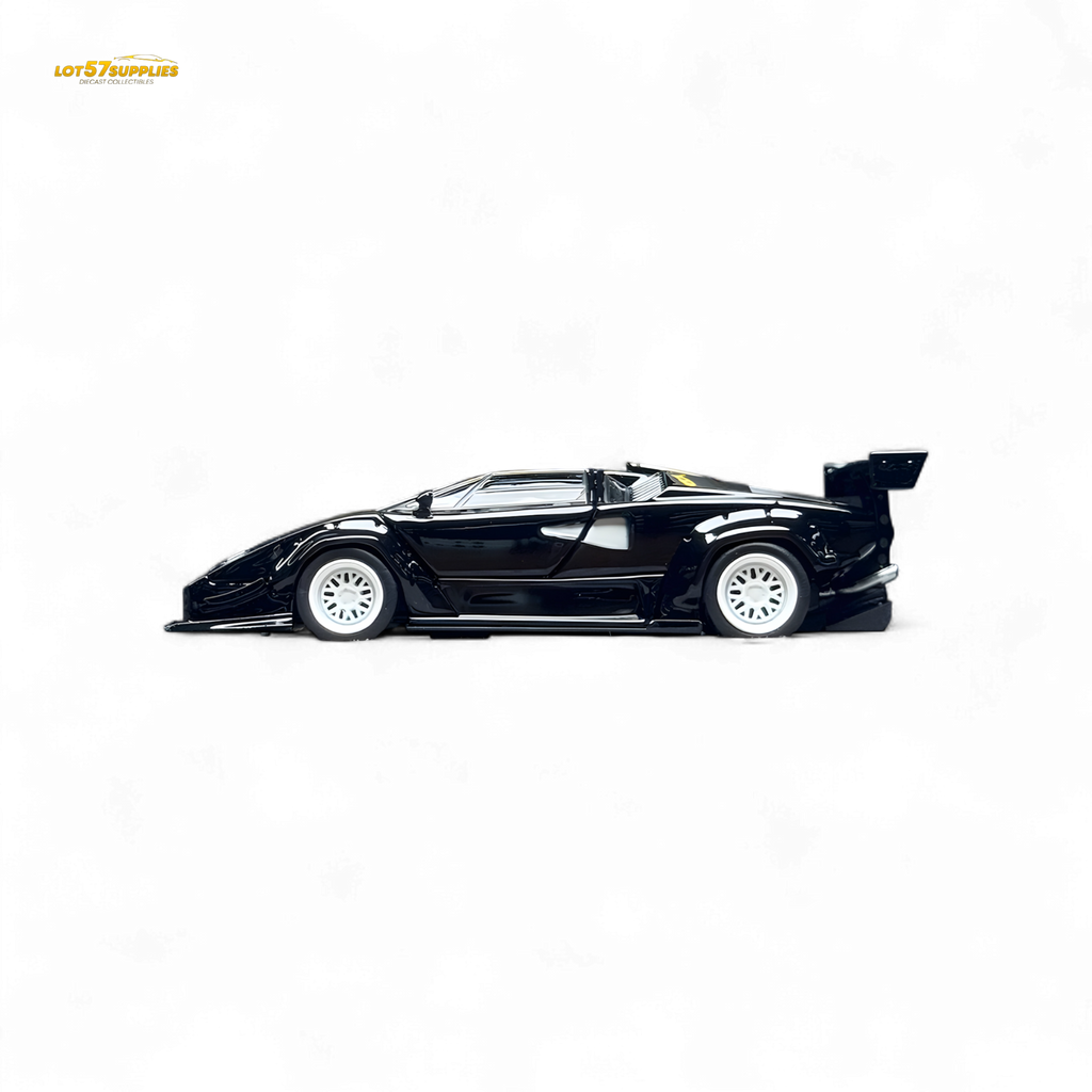 TPC Lamborghini Countach LBWK Black White Wheels 1:64