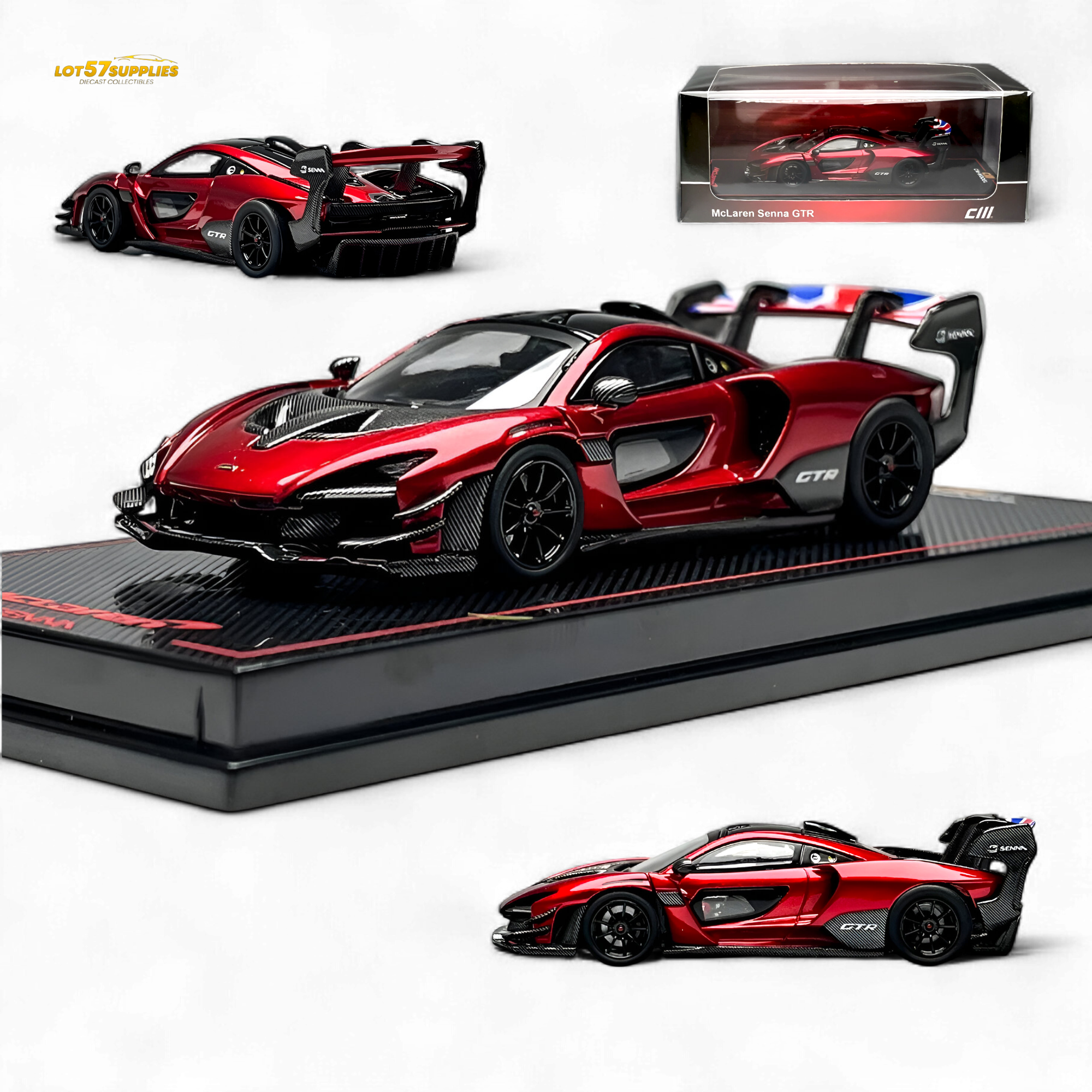 CM Model McLaren Senna GTR Metallic Red 1:64