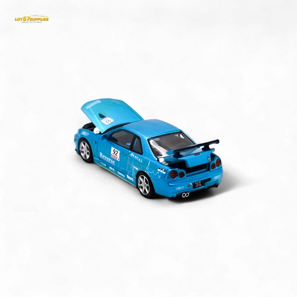 Cool ART Skyline R34 Blue #92 - With Figure 1:64