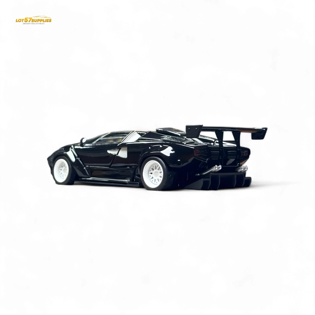 TPC Lamborghini Countach LBWK Black White Wheels 1:64