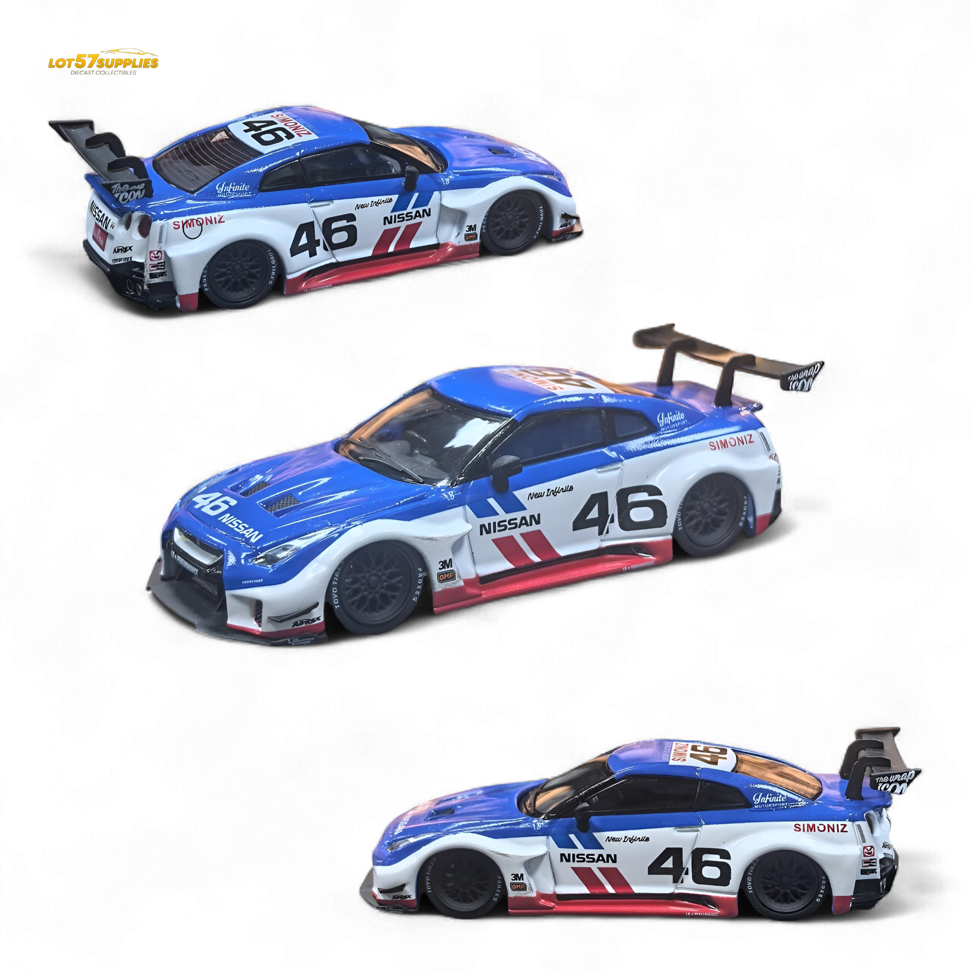 MC LB GTR R35 GT - BRE White Blue Top Livery 1:64