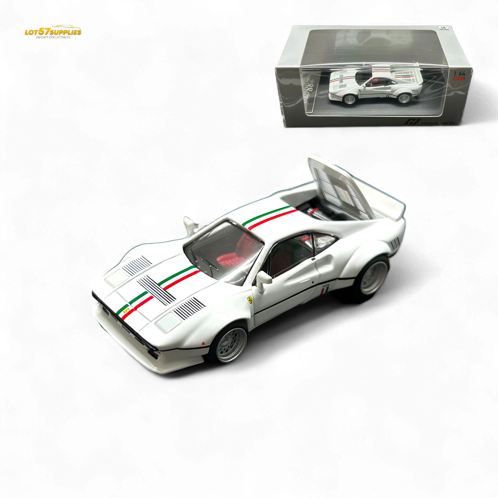 Hone Model 64 288GTO Wide-Body Latte Art White 1:64