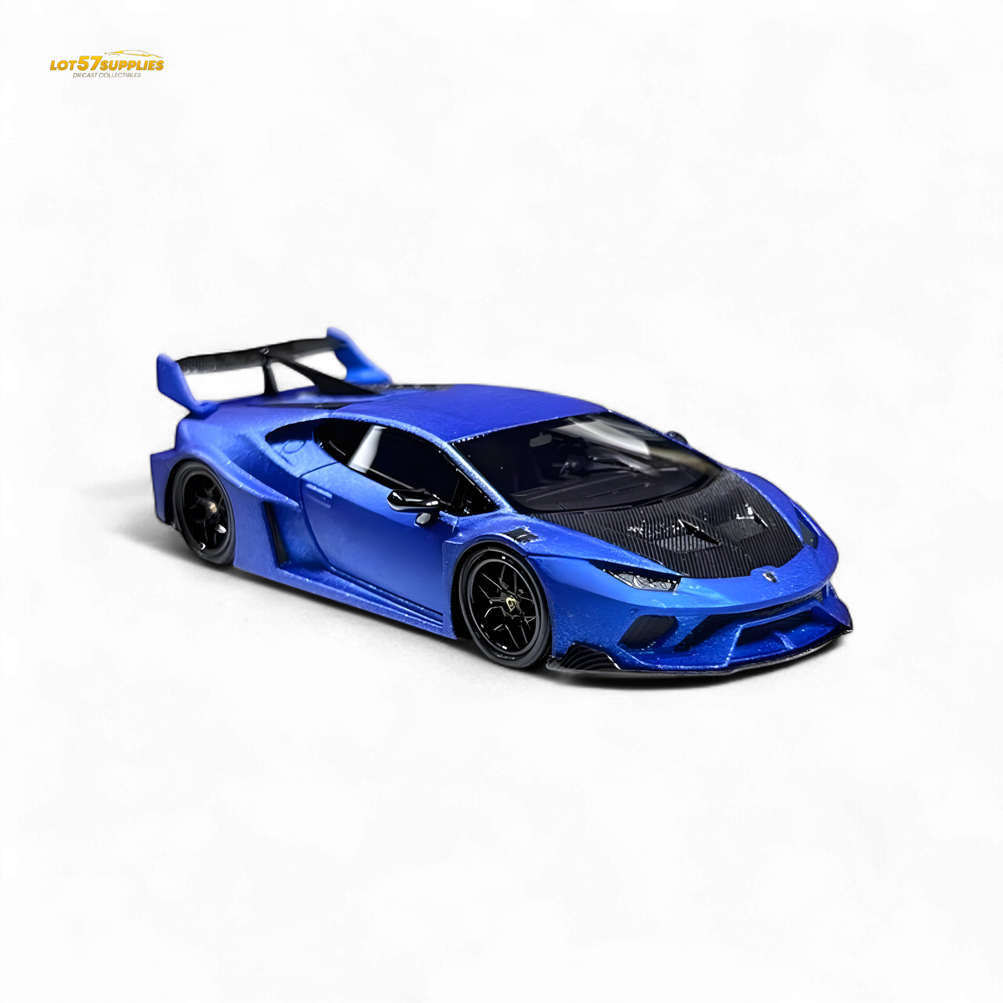 Flame Lamborghini Huracan LP610-4 WideBody Resin - Matte Blue 1:64