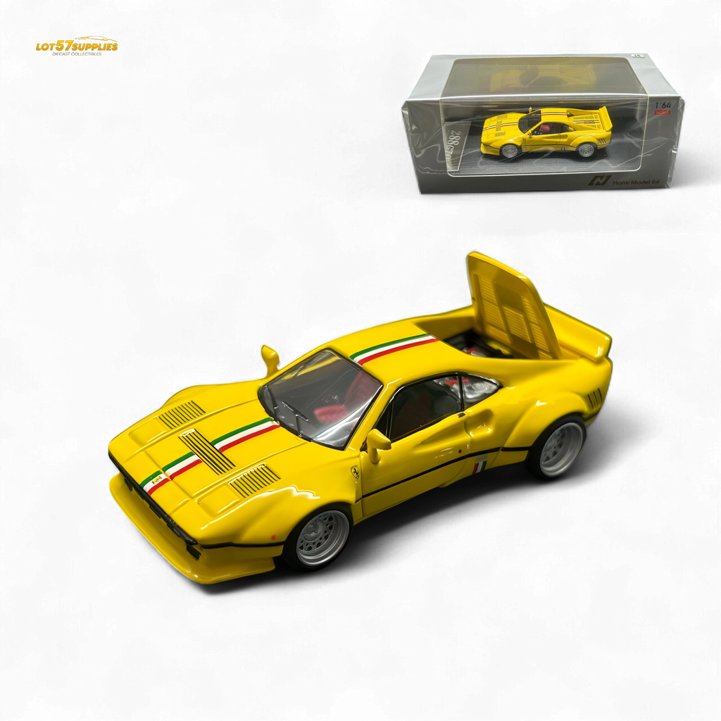 Hone Model 64 288GTO Wide-Body Latte Art Yellow 1:64