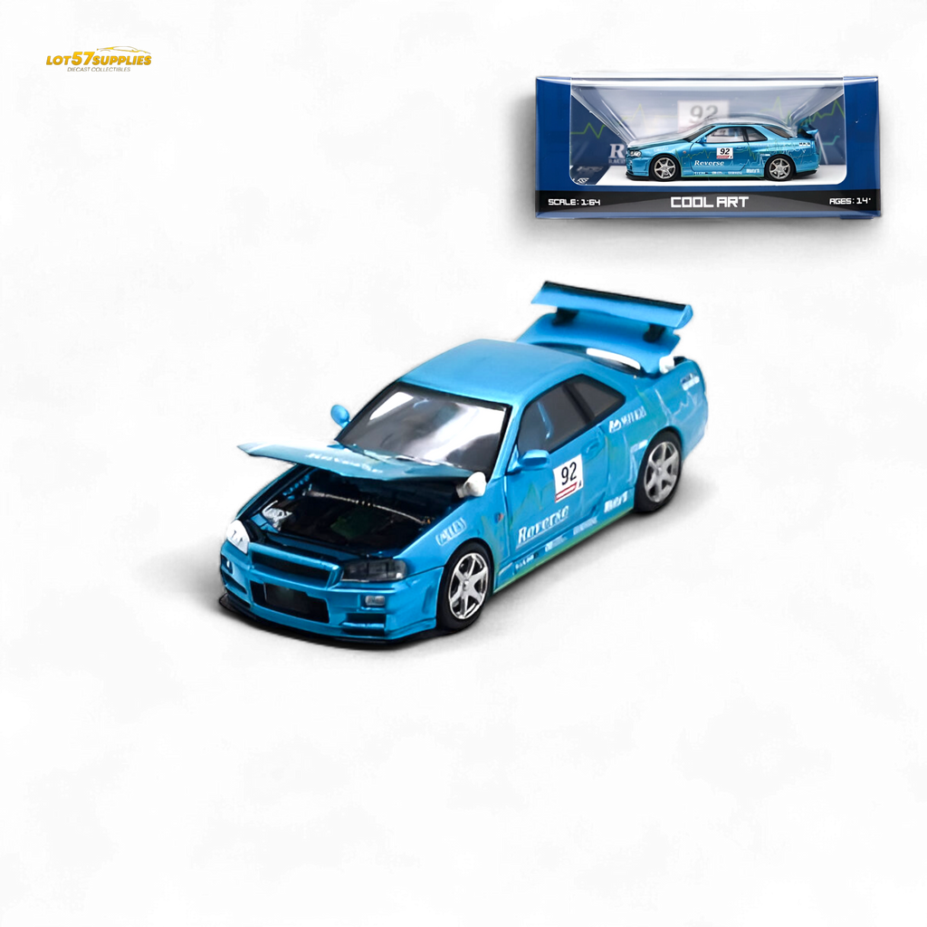 Cool ART Nissan Skyline R34 Blue #92 1:64