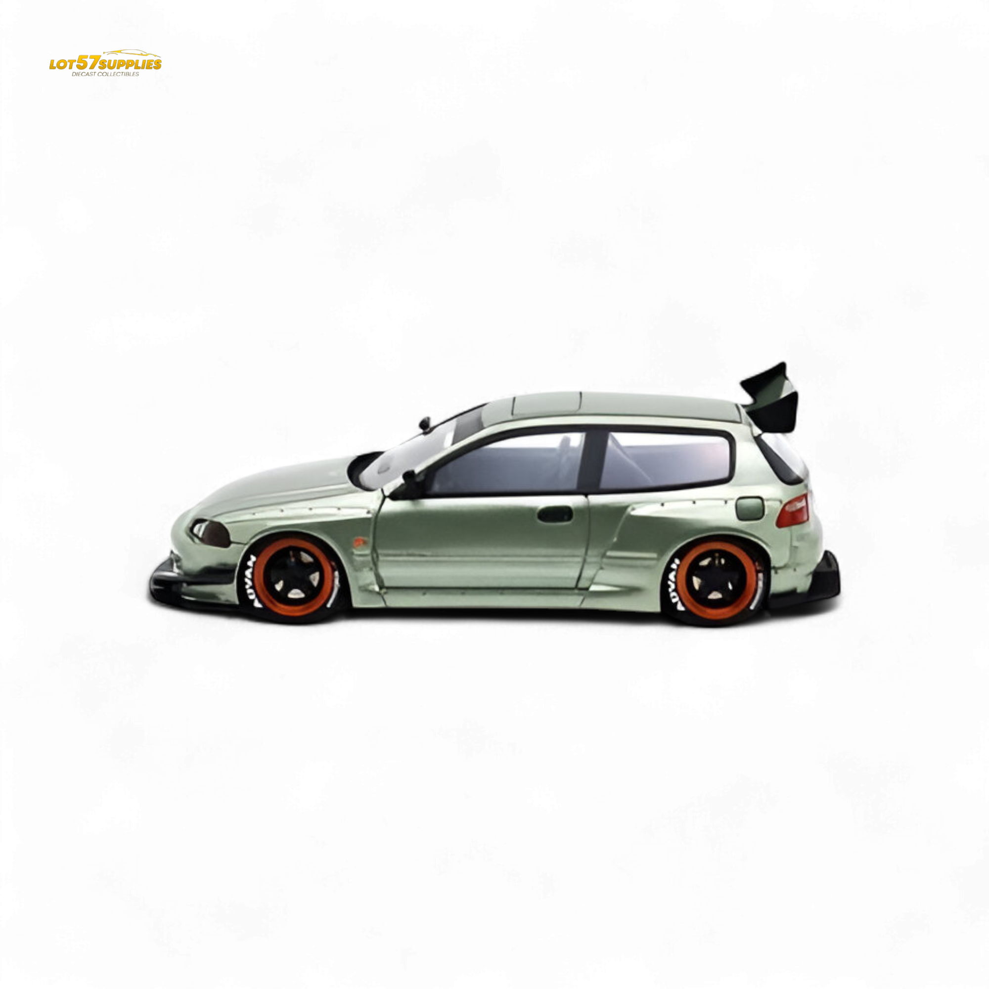 YM Model Honda Civic Pandem EG4 K20 Modified Bronze Green 1:64