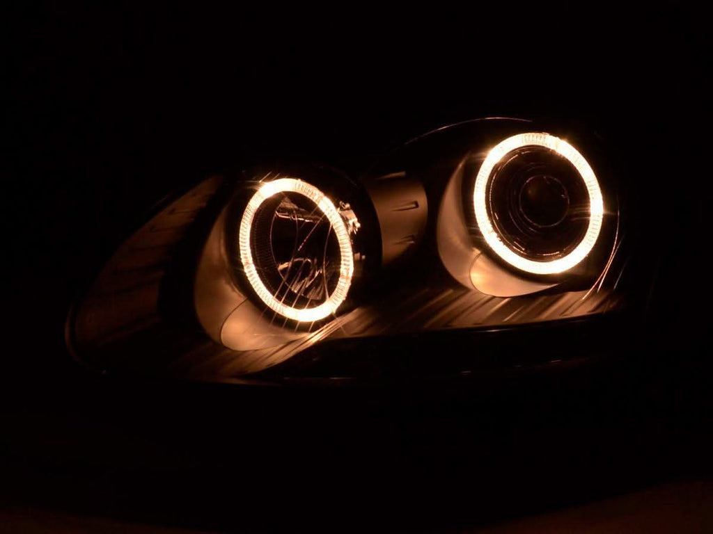 VW Golf 5 Black Angel Eye Headlights with DRL (2003-2008)