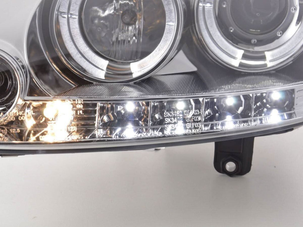 VW Golf 5 (Mk5) Chrome LED Angel Eye Headlights - (2003-2008)