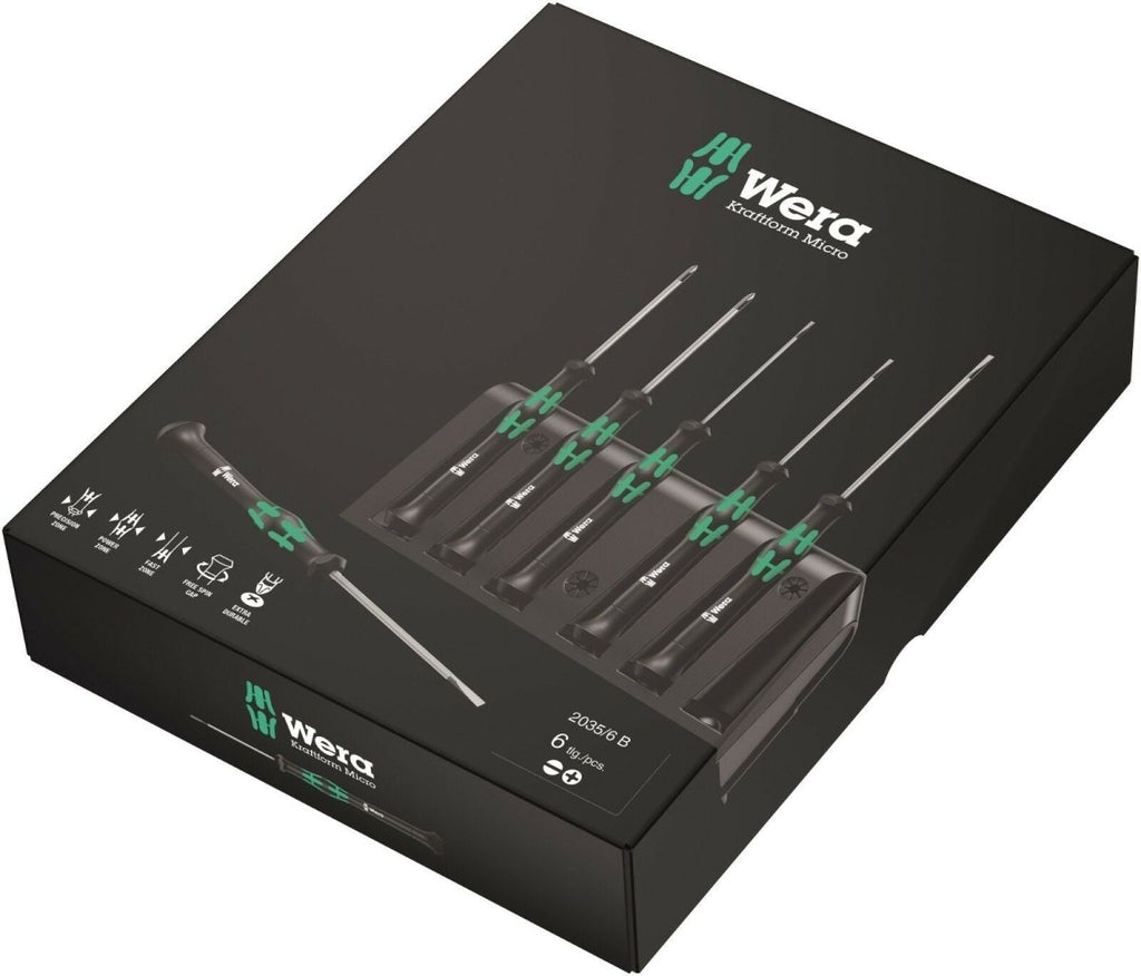 Wera 2035/6 B Micro Precision Screwdriver Set With Rack 05118152001