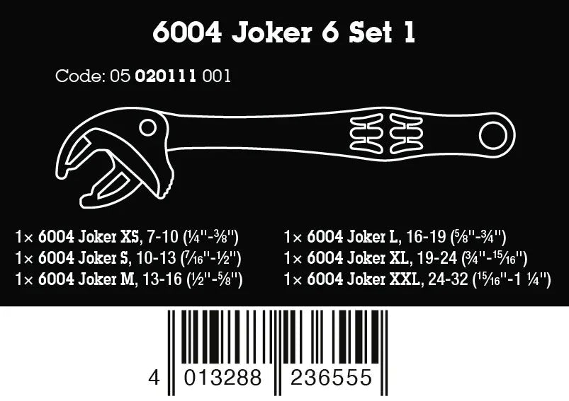 Wera 6004 Joker 6 Set 1 Self-Setting Spanner Set, 6-Piece (05020111001)
