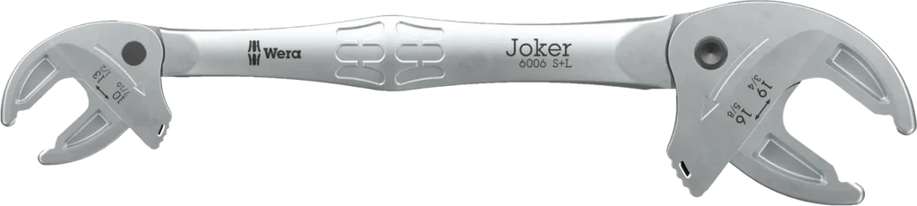 Wera 6006 Joker S/L Self-Setting Double Open-End Spanner, 10-16mm & 16-22mm (05020332001)