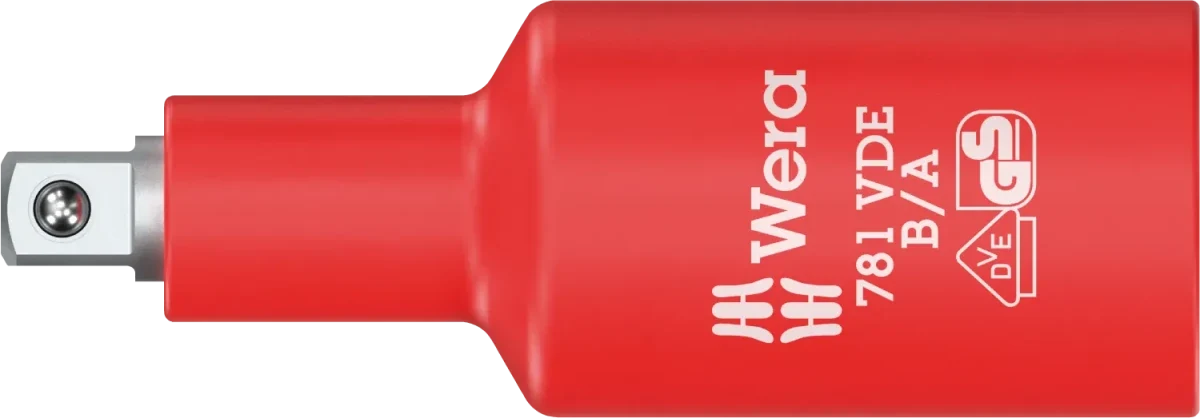 Wera 781 B/A VDE Insulated Adapter, 3/8" Internal Square to 1/4" External Square (05024692001)