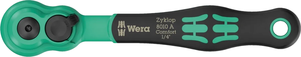 Wera 8010 A Zyklop Comfort 1/4" Drive Ratchet – 80-Tooth Fine Action (05005600001)