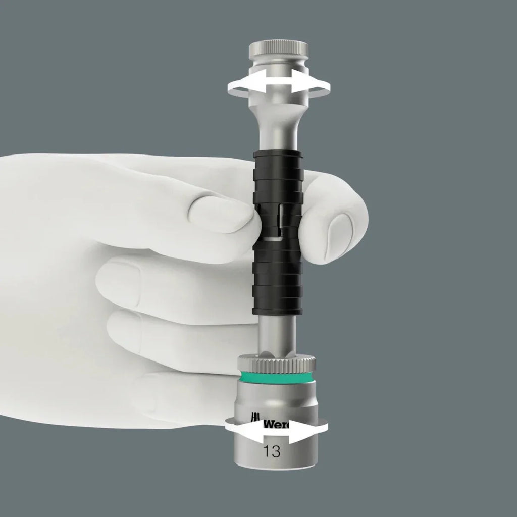 Wera 8100 SA 13 Zyklop Comfort Ratchet Set, 1/4" Drive, Metric, 15 Pieces