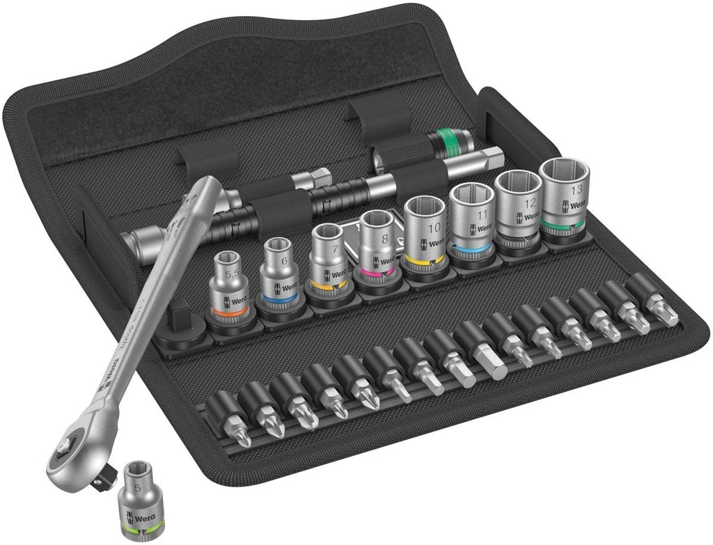 Wera 8100 SA 7 Zyklop Metal Push Ratchet Set 1/4" Drive Metric 05004017001