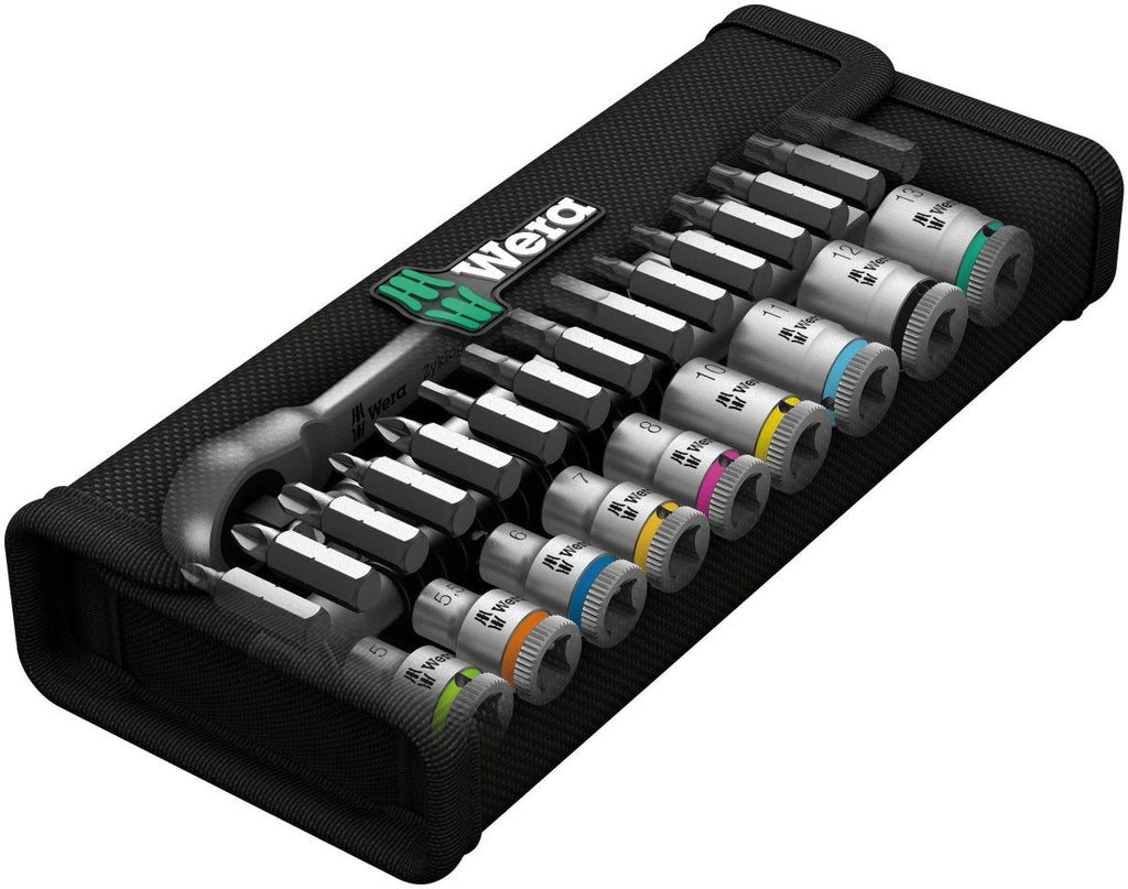 Wera 8100 SA 7 Zyklop Metal Push Ratchet Set 1/4" Drive Metric 05004017001