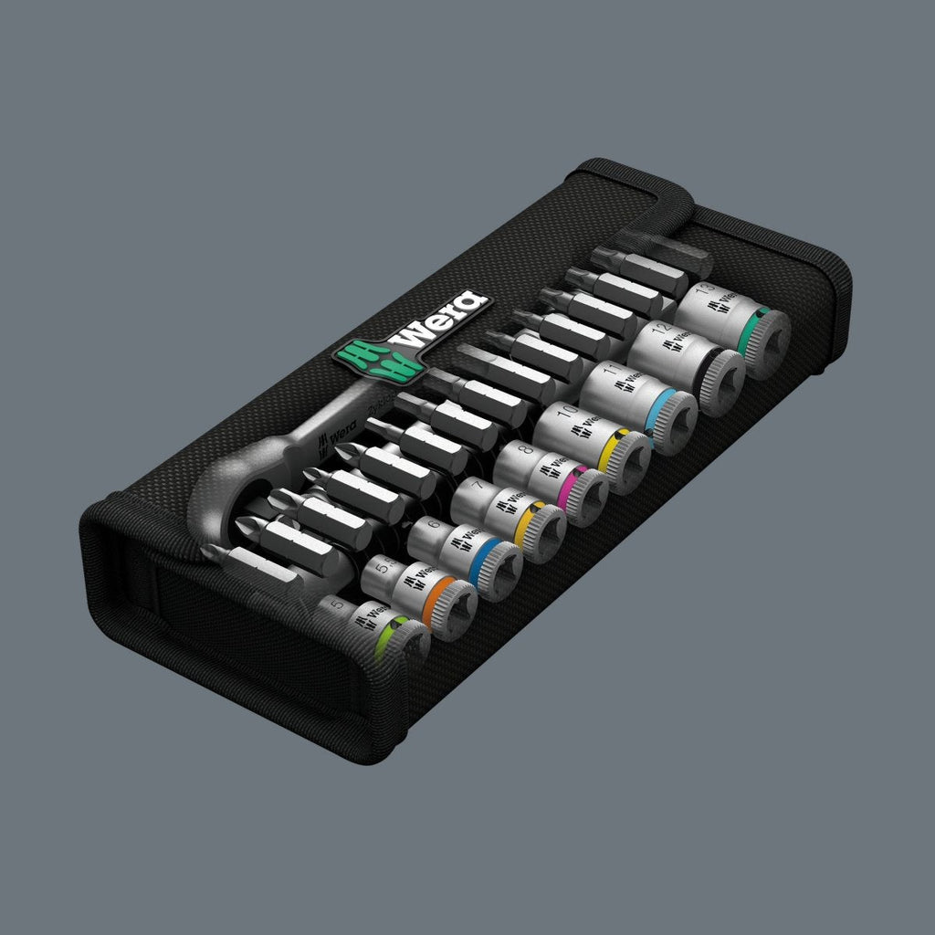 Wera 8100 SA 7 Zyklop Metal Push Ratchet Set 1/4" Drive Metric 05004017001